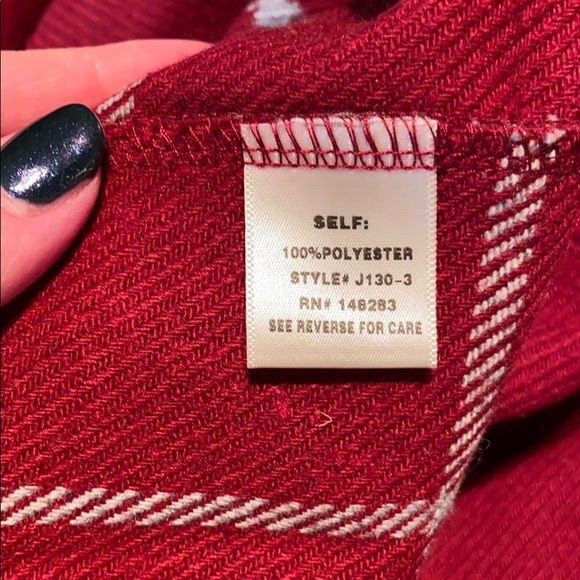 Bohemian Red Plaid Draped Open Front Jacket - Picture 11 of 12